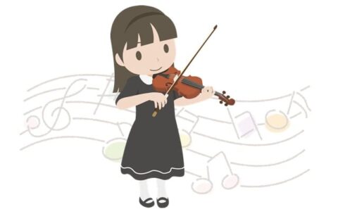 バイオリン演奏を楽しむ女のこ