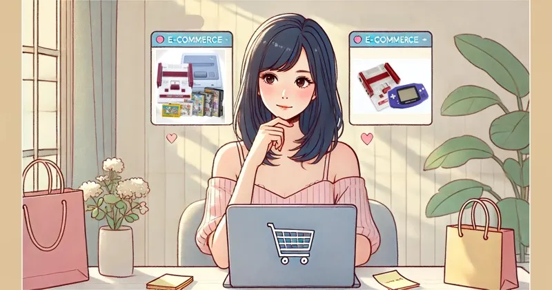 イメージ画像：買取サイトを比較している女性