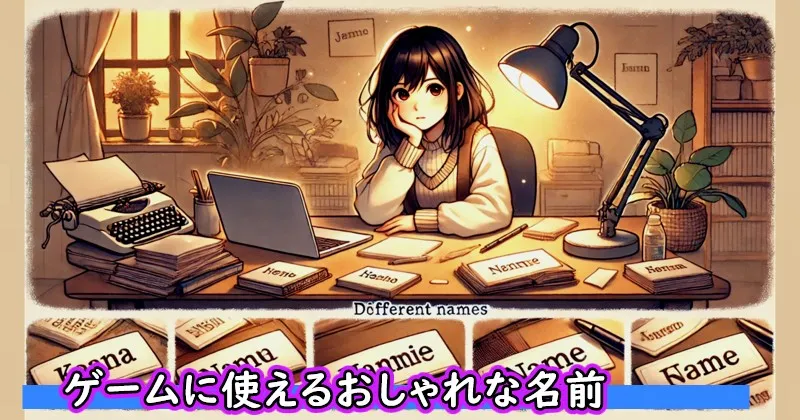 イメージ画像：ゲームキャラの名前を考えている女性