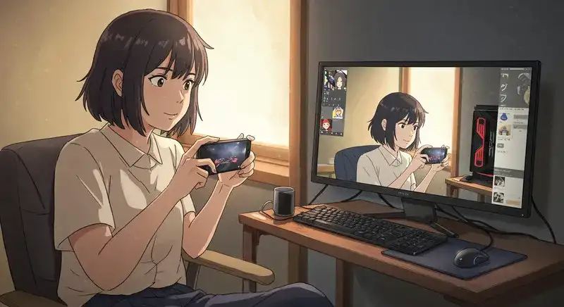 スマホの映像がPCに映る様子