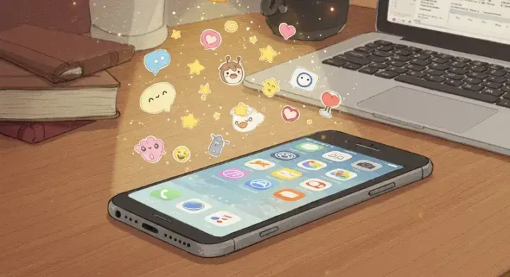 スマホ画面にレビューや感想が浮かぶイメージ