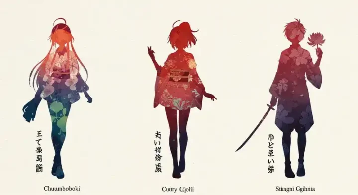 中二病・かわいい・和風の3人のキャラ