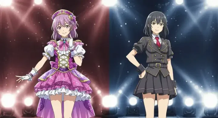 衣装に差がある2人のアイドル