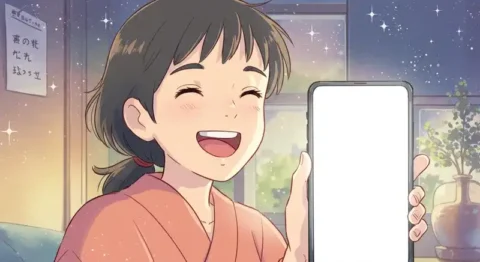 スマホでゲームを始める初心者の女の子
