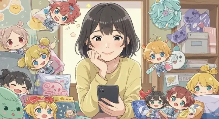好きなアイドルを選ぶ女の子