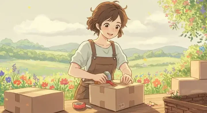 段ボールを準備している人