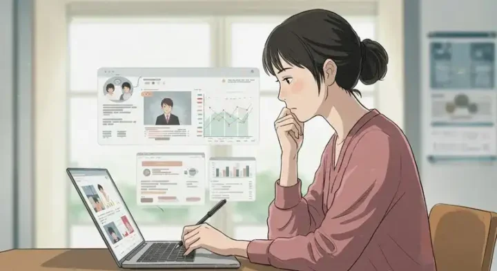 SNSと編成ツールを使う様子