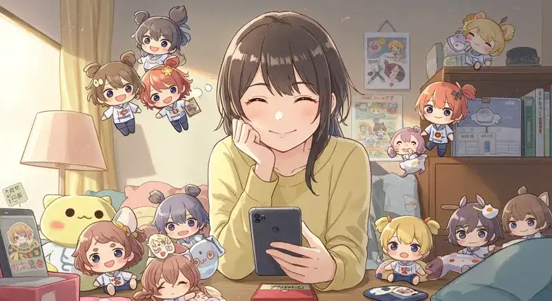 好きなアイドルを選ぶ女の子