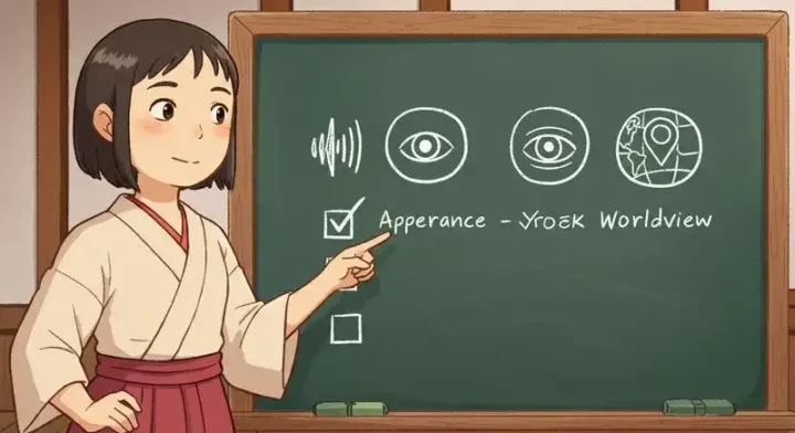 名前のチェックポイントを示す黒板