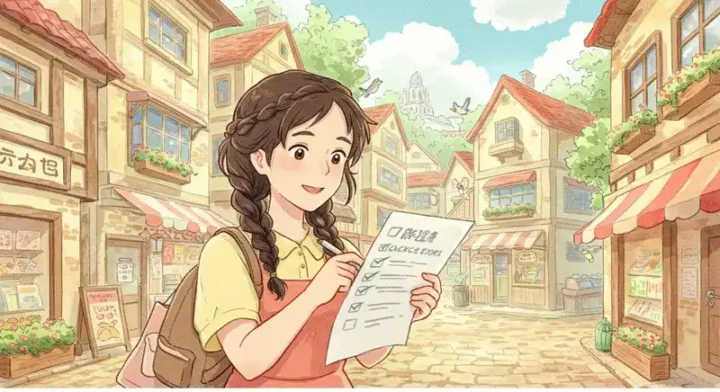 店舗選びをしている場面