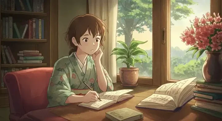 ノートに名前をメモする女性