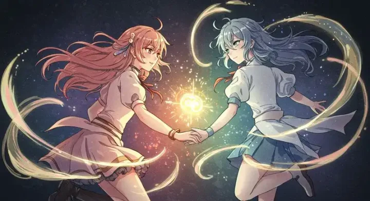 協力技を出す2人のアイドル