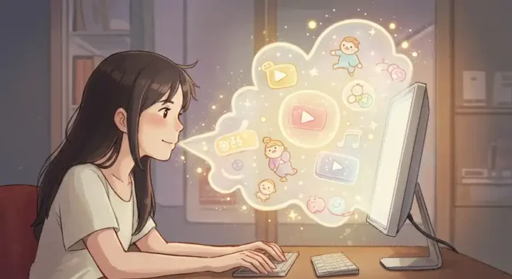 画面から浮かび出るアイコン