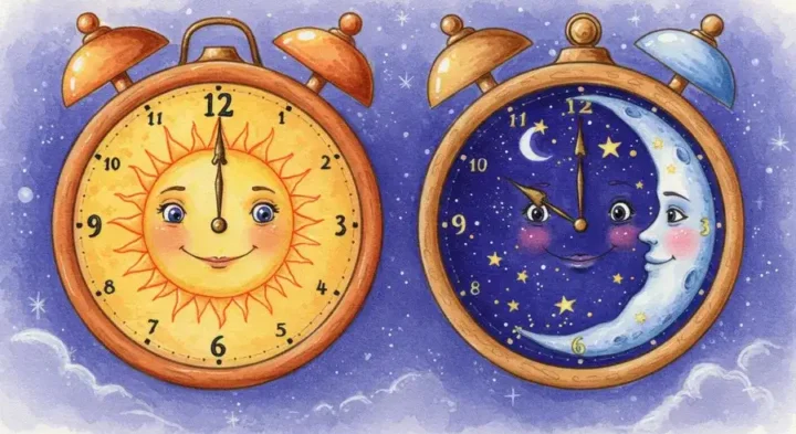 昼と夜の時間のずれを表す時計