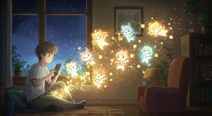 おすすめのスマホゲームの世界を探求する様子