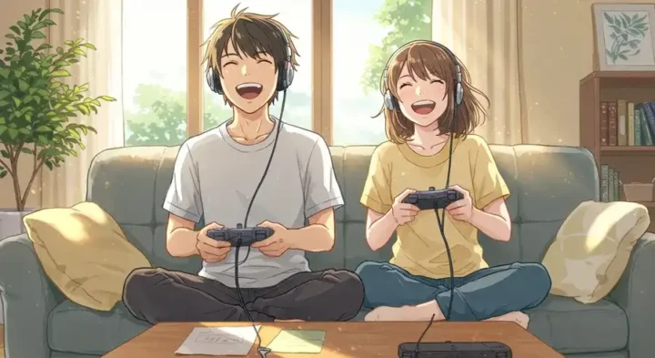 悩みが解消し、友達とゲームを楽しむ喜び