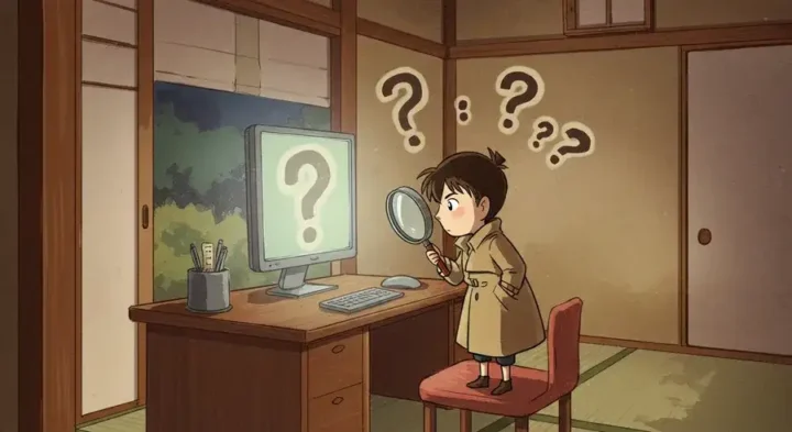 ワイルズPC破壊の真相を探る探偵風の小人